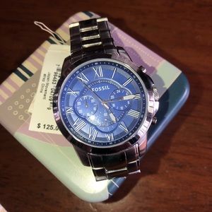 NWT! Fossil Men’s Stainless Steel Watch!